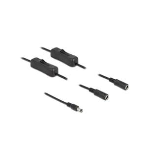 DELOCK - Connecteur à fiche creuse Câble DC 5.5 x 2.1 mm à 2 x DC avec interrupteur, 1 m
