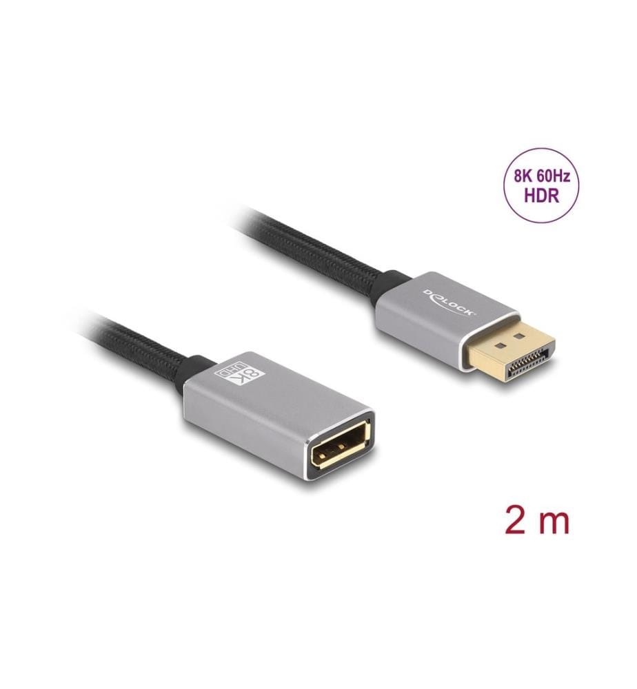DELOCK - Verlängerungskabel 8K 60 Hz DisplayPort - DisplayPort, 2 m