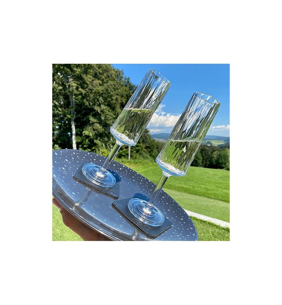 Silwy - Flûte à champagne de plein air Lunettes en plastique haute technologie, lot de 2