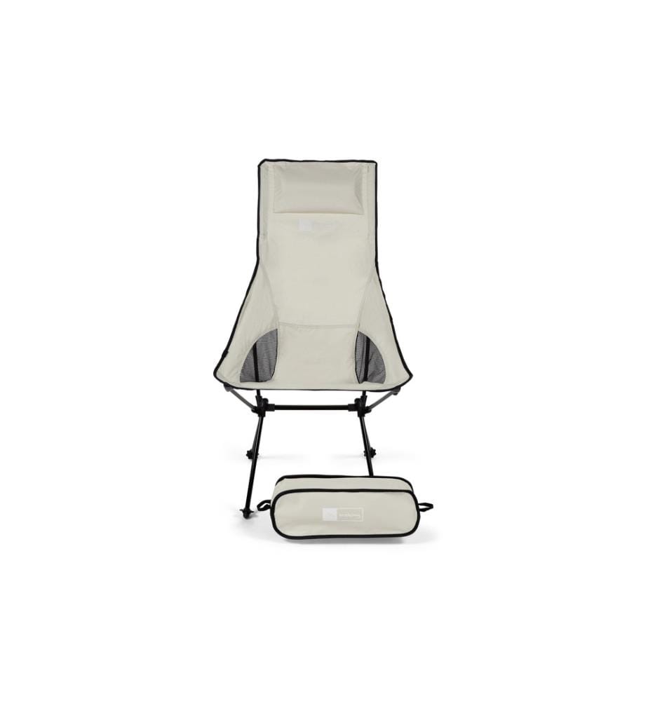 TREKONY - Chaise de camping Haut Taupe Aluminium