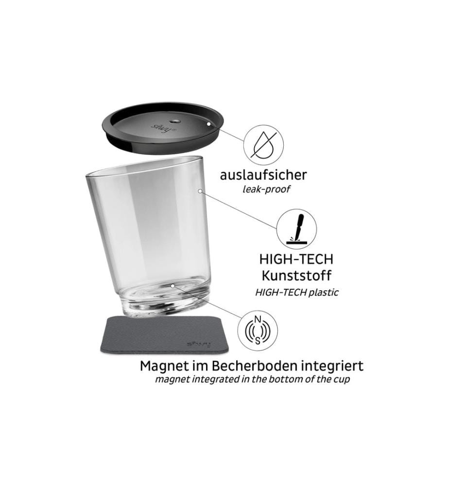 Silwy - Gobelet magnétique en plastique Triple Transparent