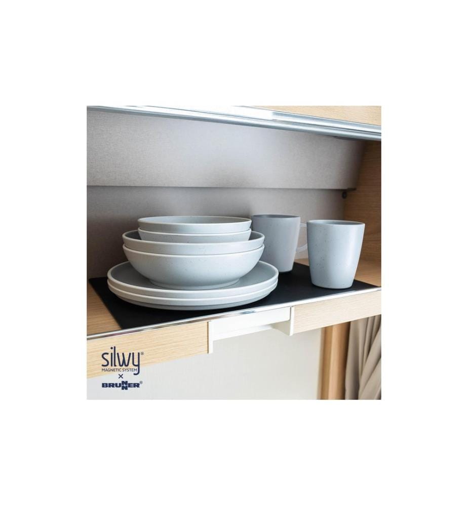 Silwy - Set de vaisselle en plastique magnétique Blanc dolomite