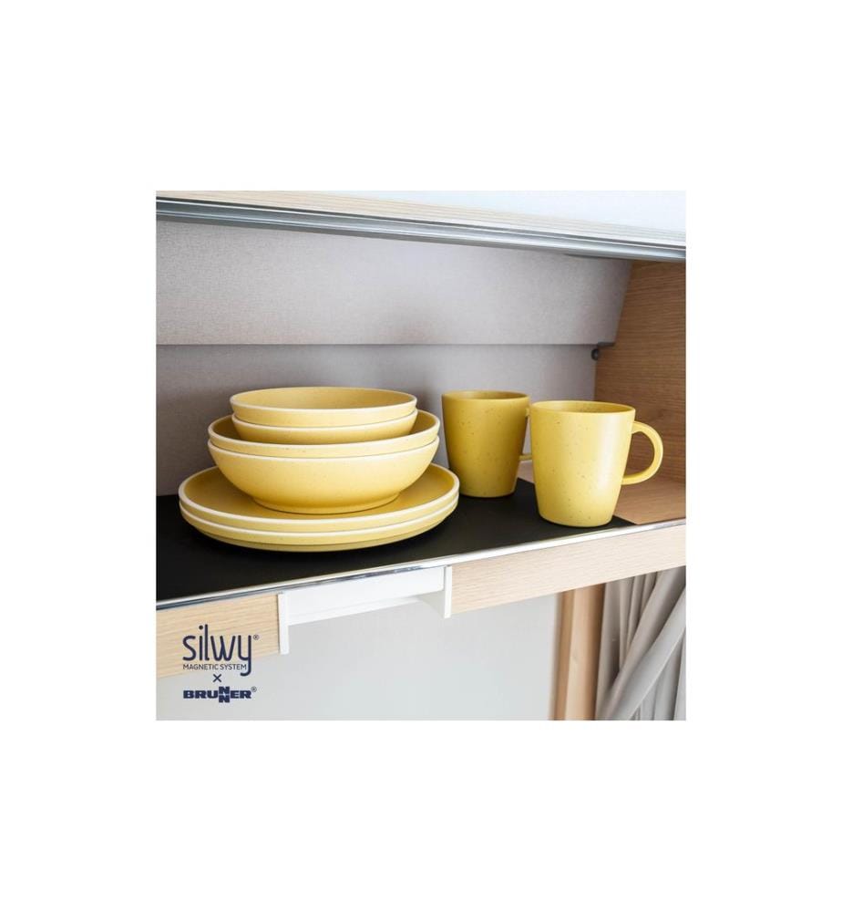 Silwy - Set de vaisselle en plastique magnétique Jaune dolomite