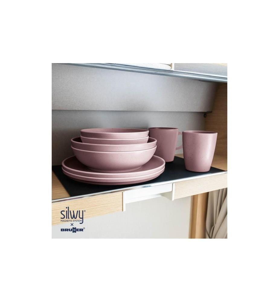 Silwy - Set de vaisselle en plastique magnétique DOLOMIT ROSE