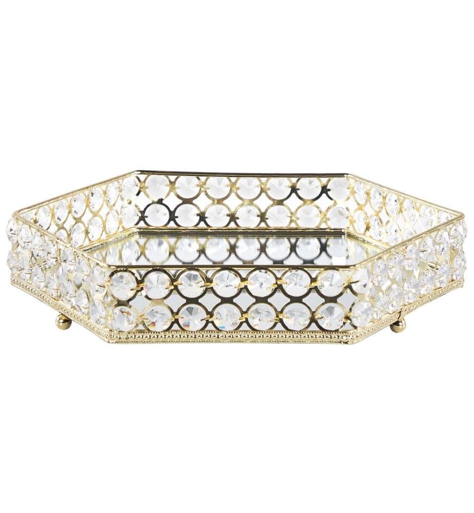 Decorative Tray VATAN Glass Gold