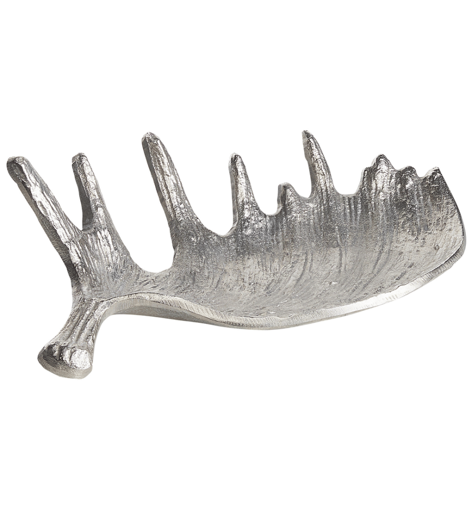 Trinket Dish Moose Antler CARTHAGE Metal Silver