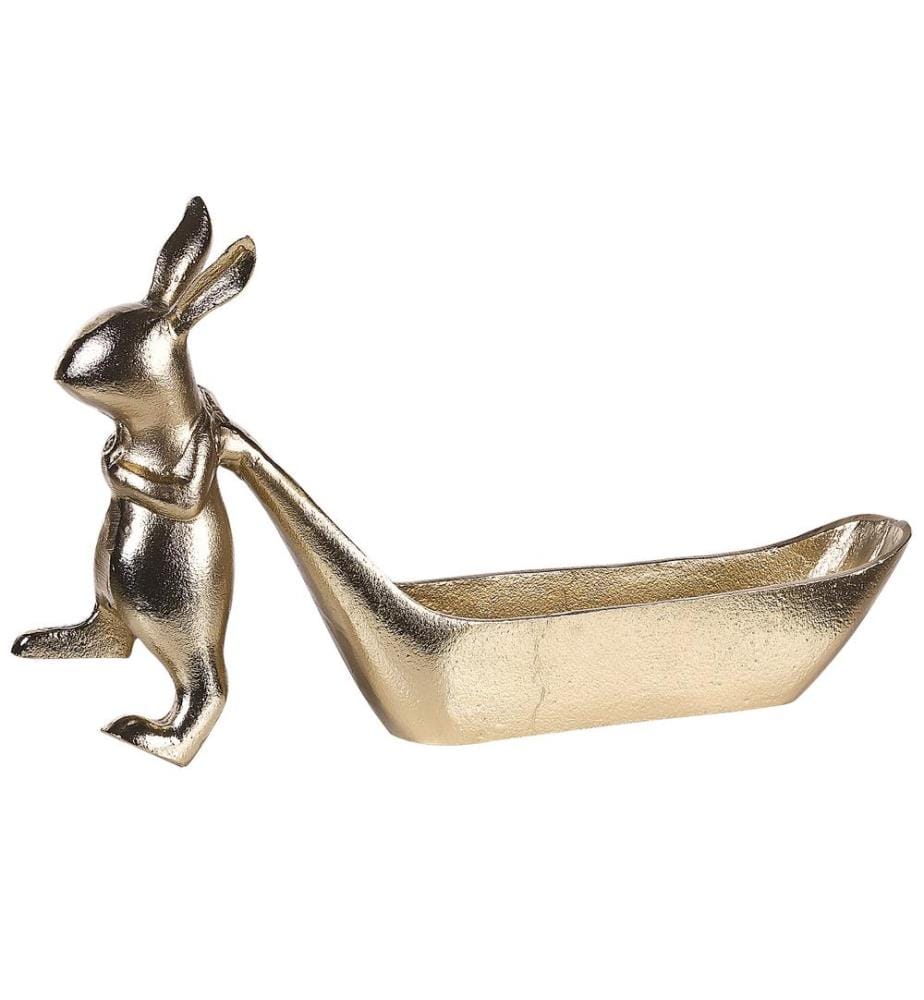 Plateau décoratif Lapin PROGO Métal Doré