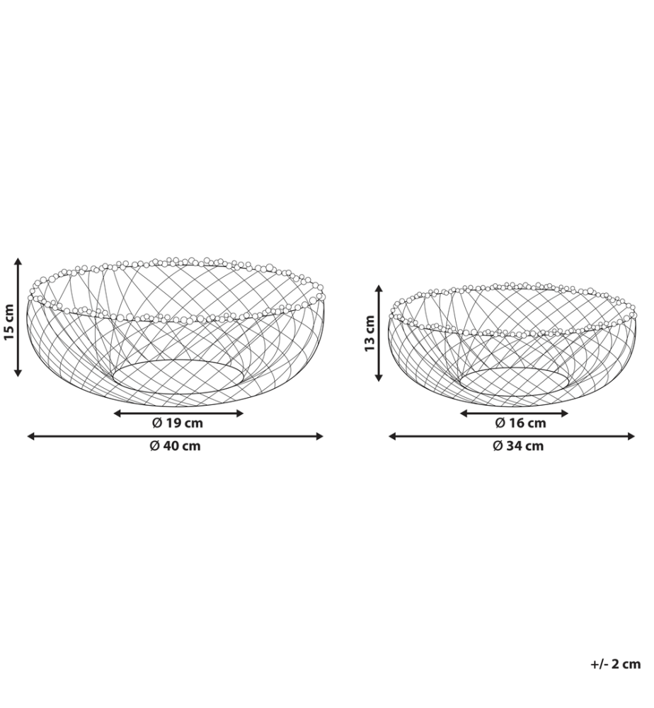 Lot de 2 bols décoratifs BALIUNG Métal Doré