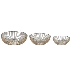 Set of 3 Bowls GARUT Metal Gold