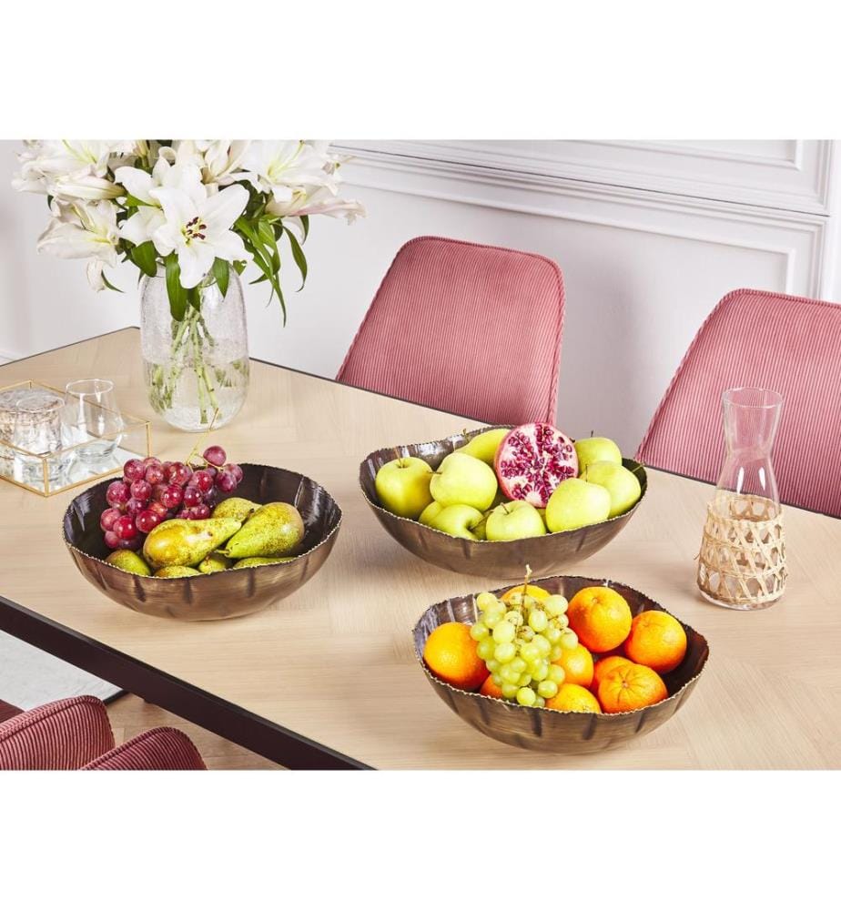 Set di 3 ciotole decorative PINANG Metallo Ottone