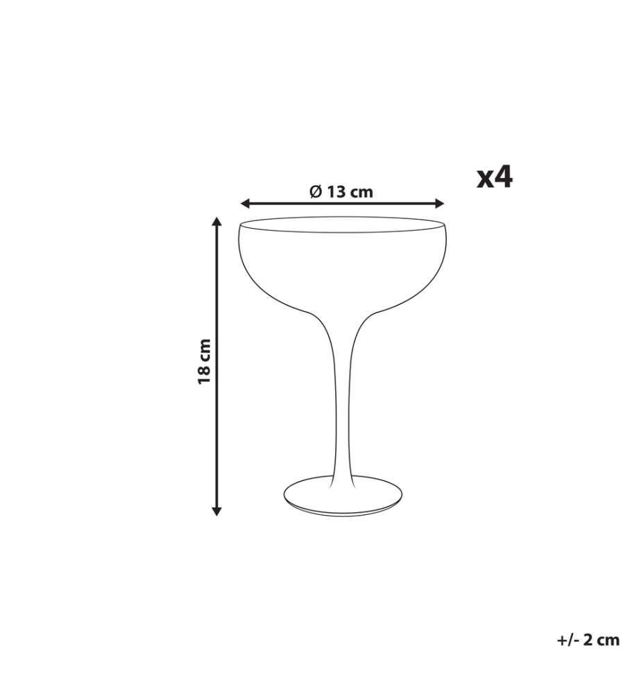 Lot de 4 coupes à champagne TOPAZ 450 ml Transparent