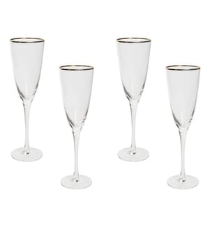 Lot de 4 flûtes à champagne TOPAZ 250 ml Transparent