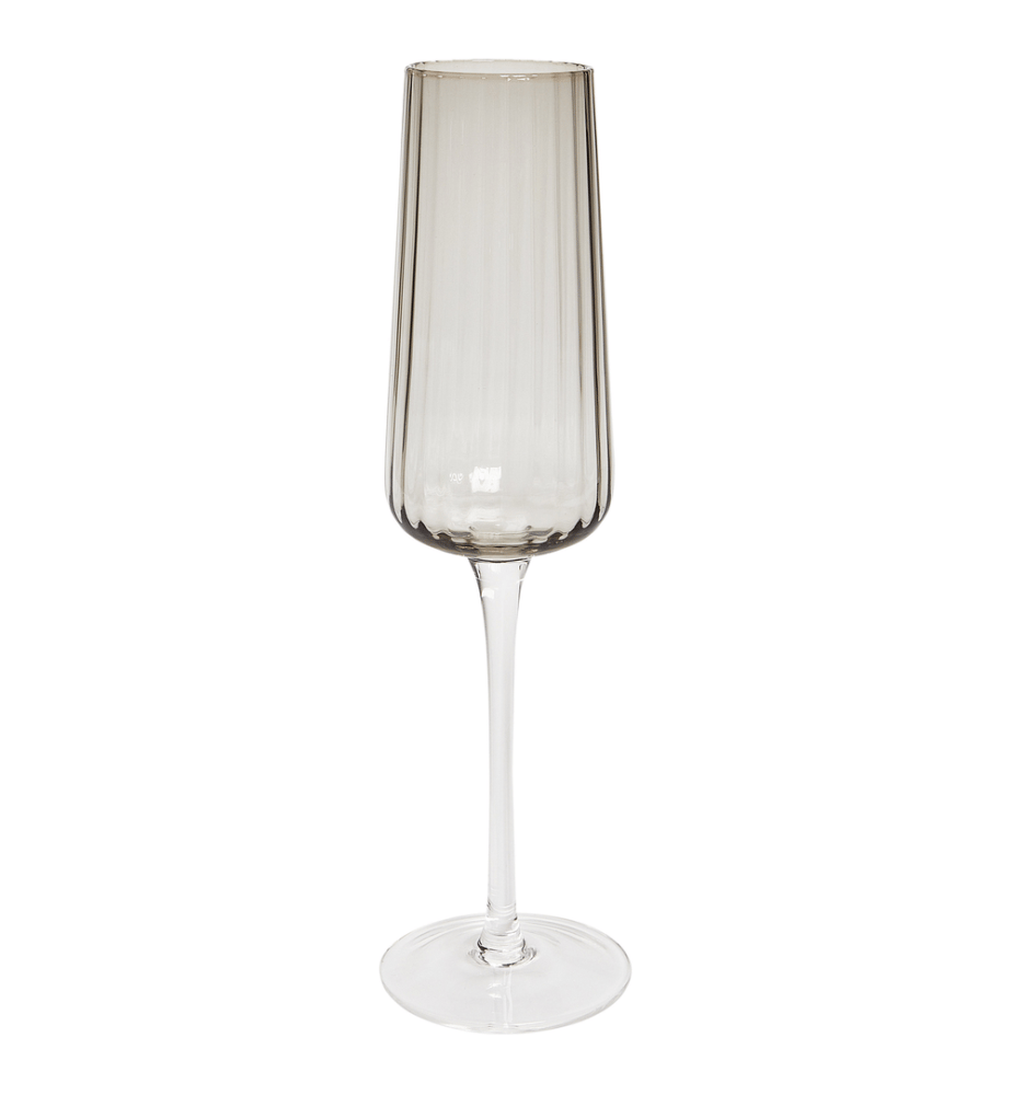Lot de 4 flûtes à champagne QUARTZ 230 ml Gris