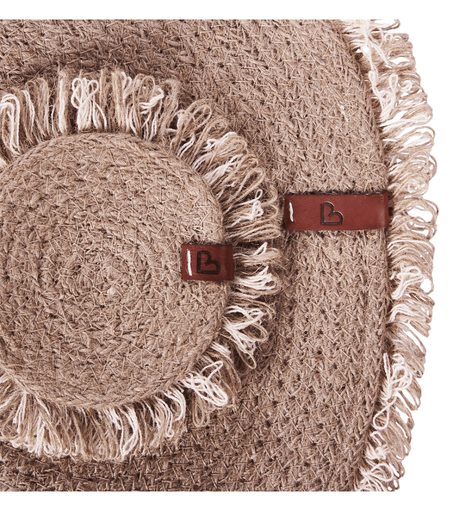 Ensemble sets de table et sous-verres RIBBERY Jute Naturel