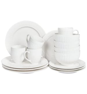 Set de 16 couverts de table COWSLIP Porcelaine Blanc