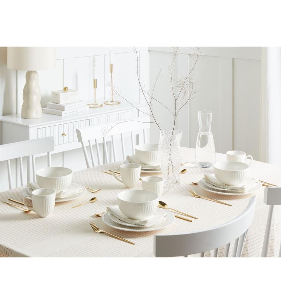 Set de 16 couverts de table COWSLIP Porcelaine Blanc