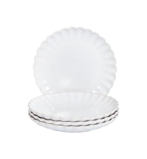Set de 4 assiettes à dessert NETTLE Grès Blanc