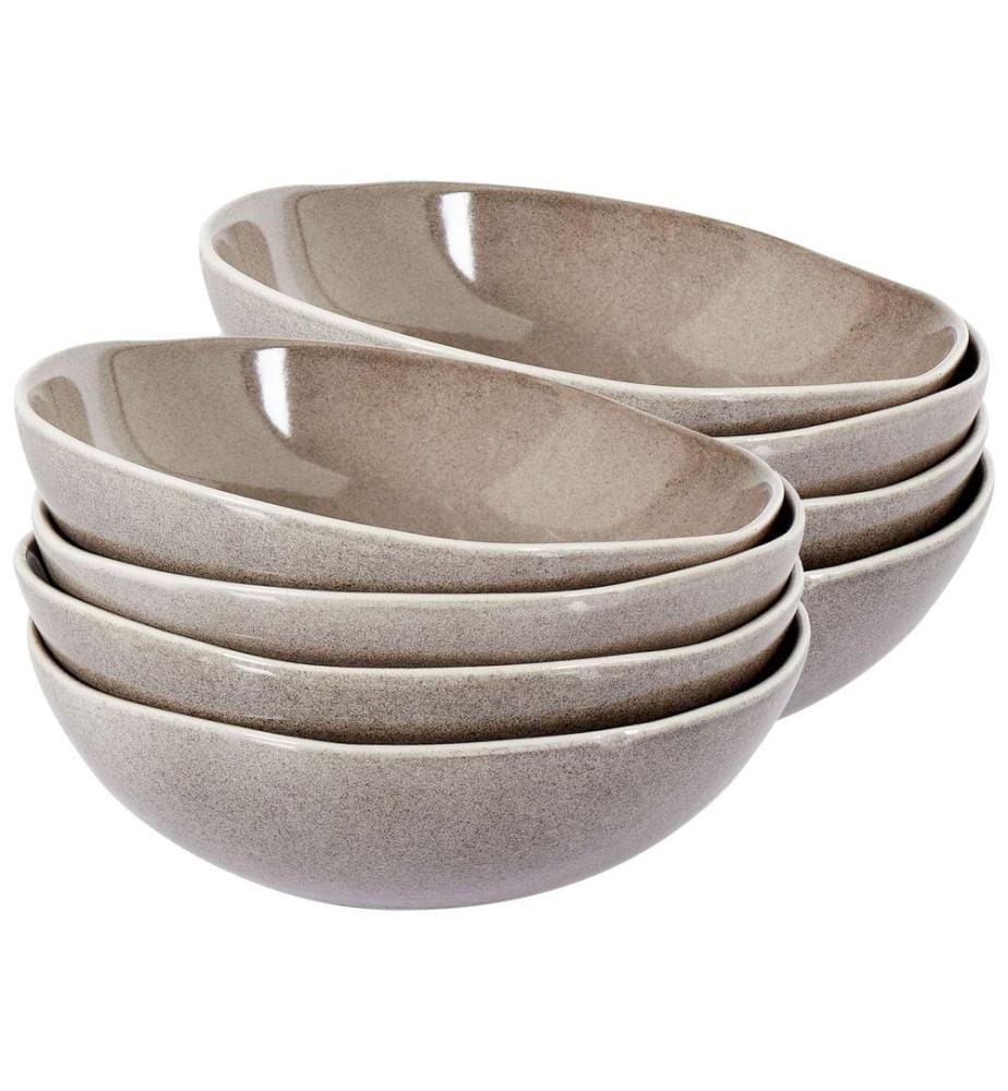 Suppenteller 8er Set COSTMARY Steinzeug Grau