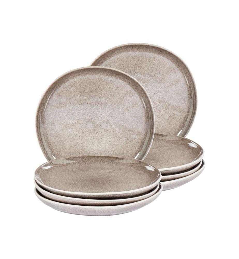 Lot de 8 assiettes à dessert COSTMARY Grès Gris