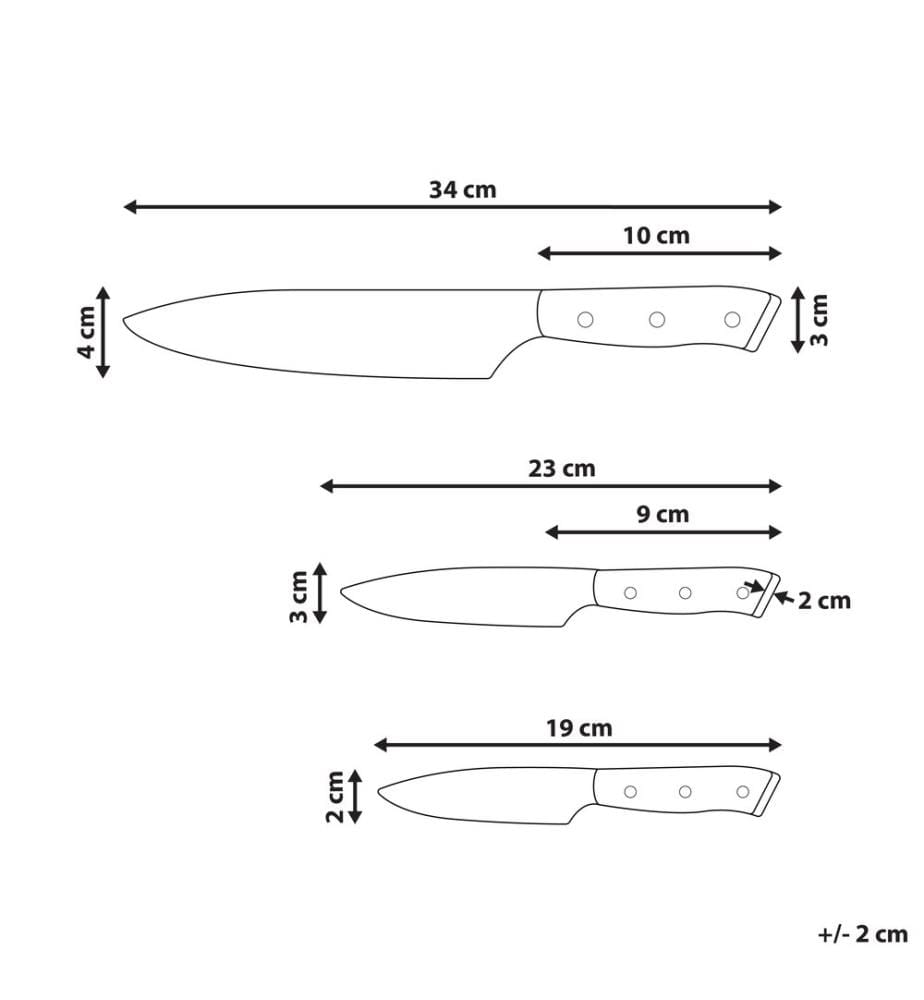 Lot de 3 couteaux IKEDA Noir