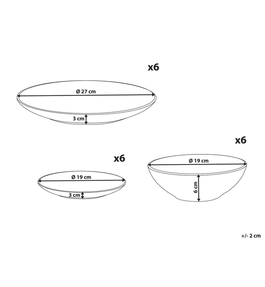 Set de 18 couverts de table VIVANI Grès Beige clair