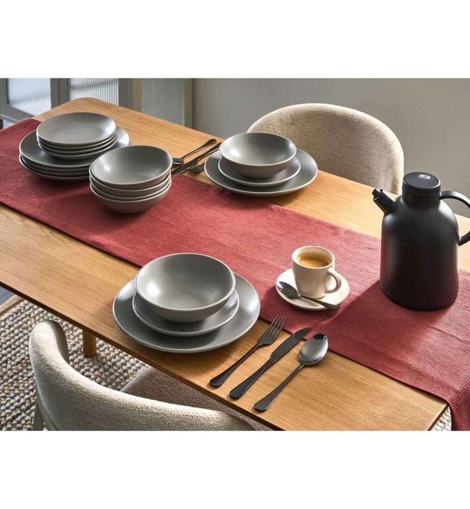 Set de 18 couverts de table VIVANI Grès Gris
