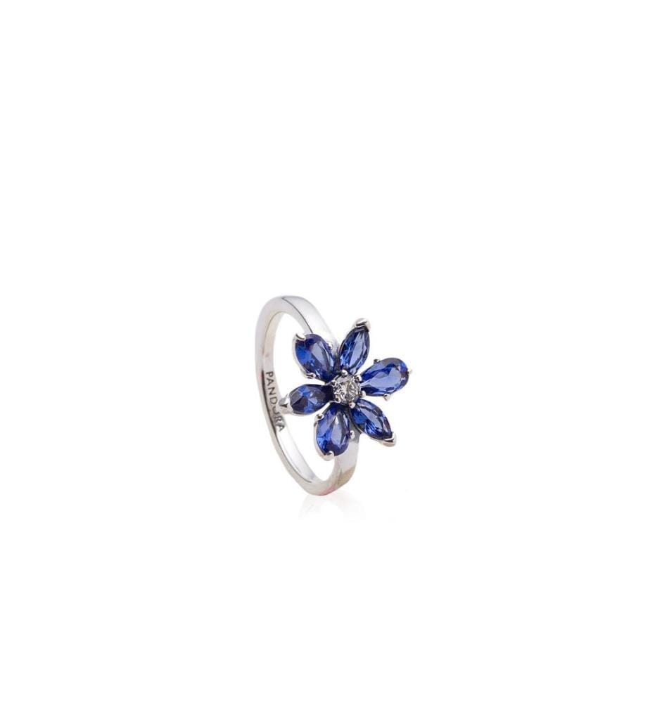 Anello a grappolo Timeless Sparkling Herbarium - Argento/Blu