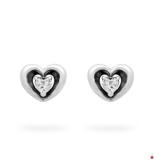 Orecchini con cuore radioso e pietra fluttuante