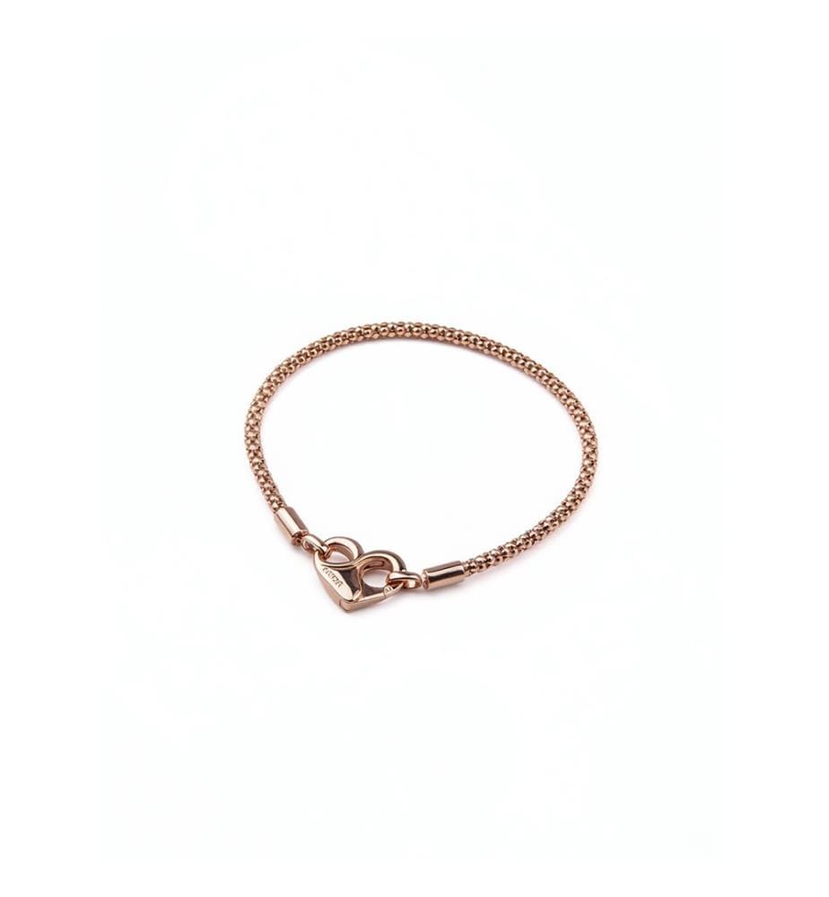 Bracciale Pandora con cuore rosa - Argento