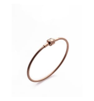 Bracciale con catena a serpente placcato oro rosa 14K - Rose Golden