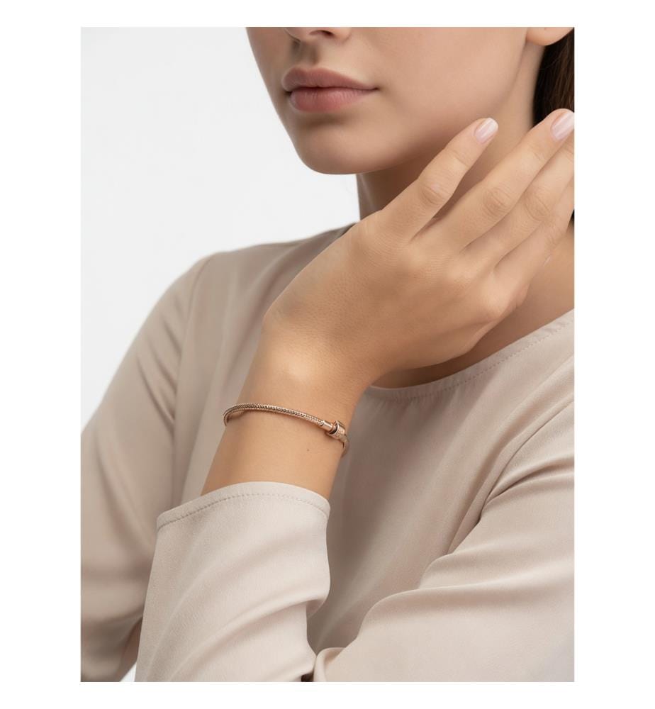 Bracciale con catena a serpente placcato oro rosa 14K - Rose Golden