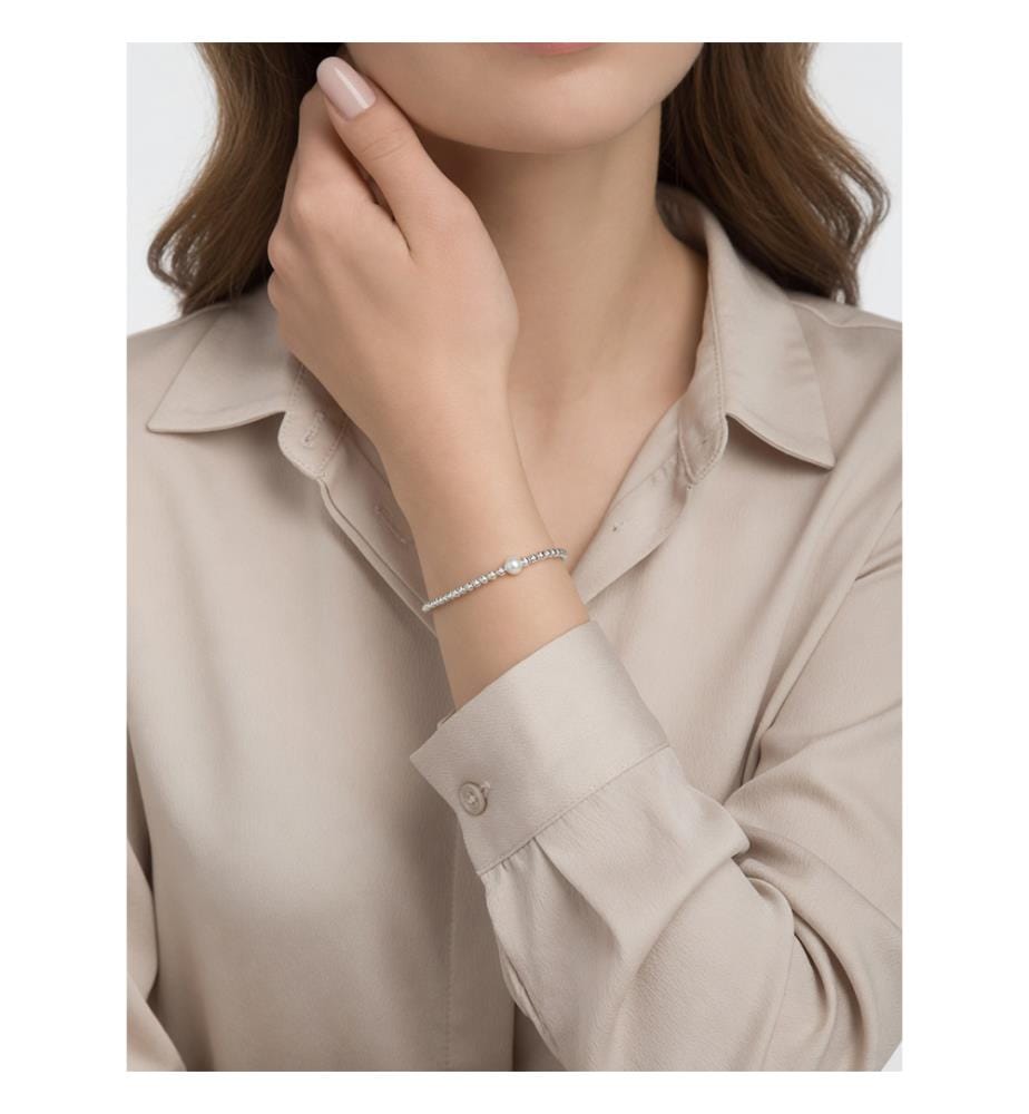 Behandelte Süsswasser-Zuchtperle & Perlen Armband - Weiss