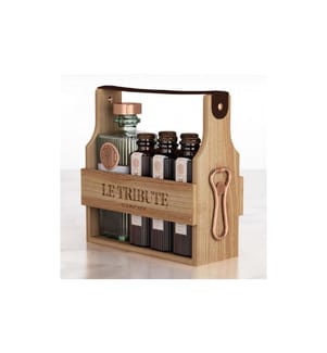Le Tribute - Coffret cadeau Boîte en bois Gin & Tonic 1 x 0.7 l & 6 x 20 cl
