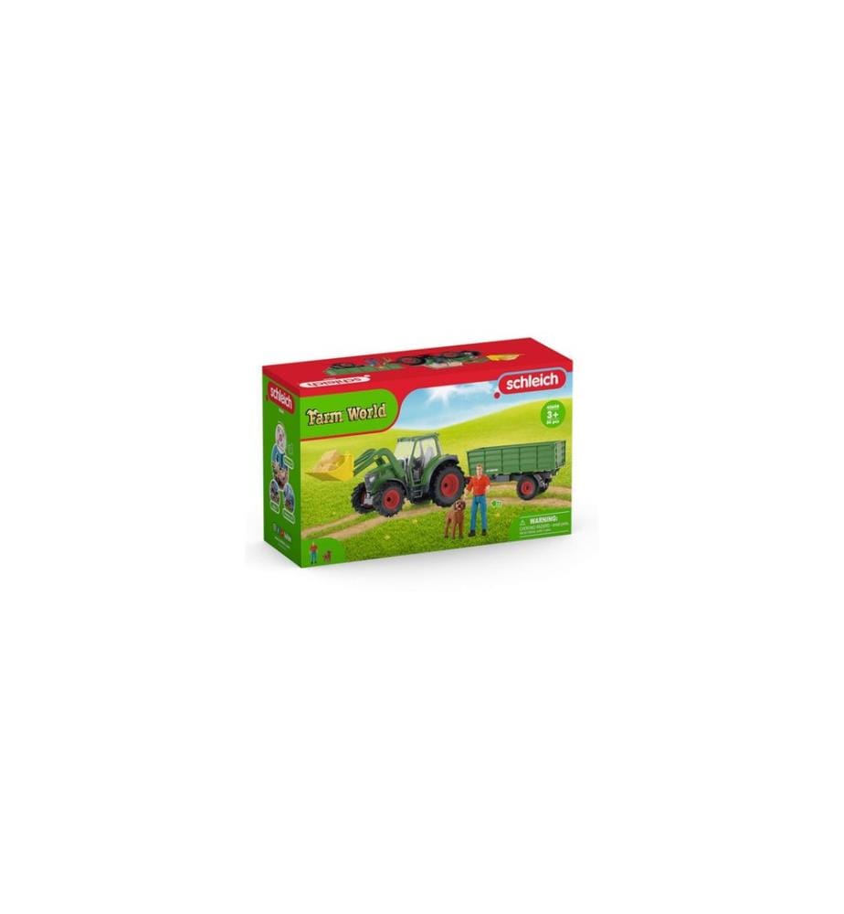 SCHLEICH - Ensemble de pions Farm World Tracteur avec remorque