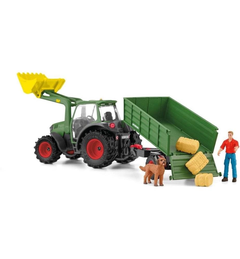 SCHLEICH - Ensemble de pions Farm World Tracteur avec remorque