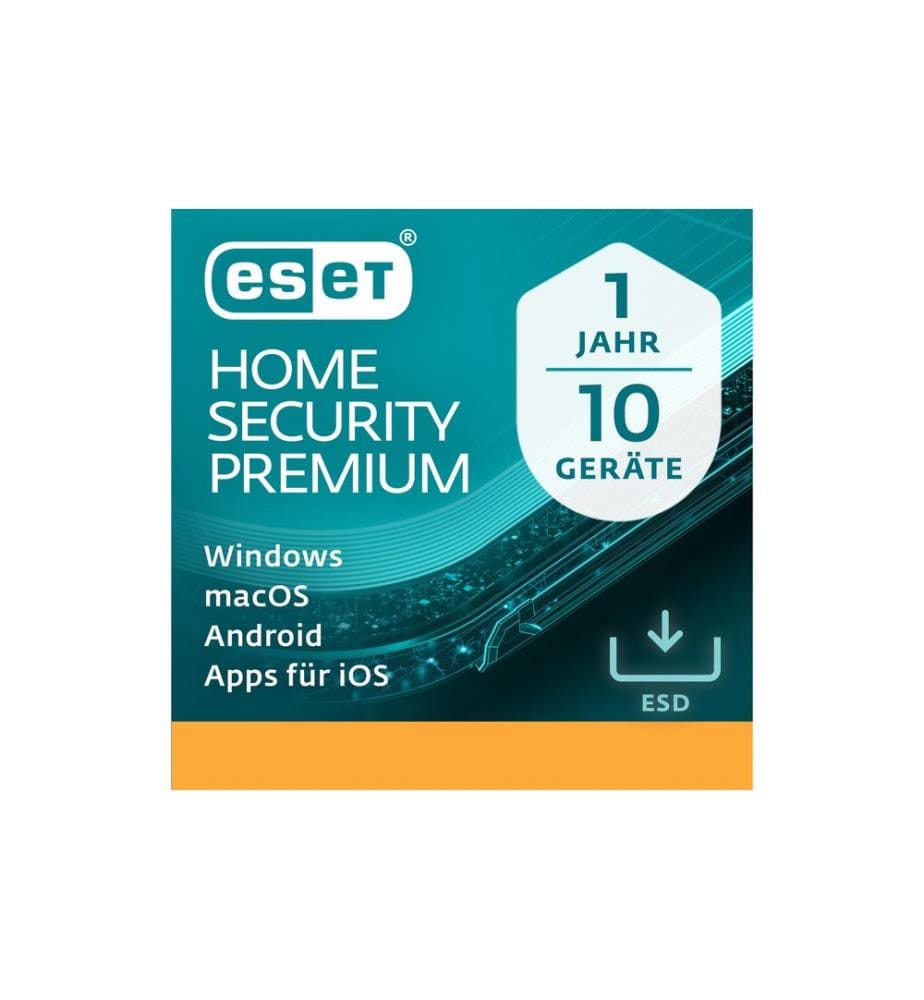 ESET - HOME Security Premium ESD, Version complète, 10 Utilisateurs, 1 an