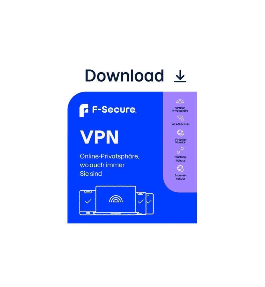 F-Secure - Secure VPN ESD, version complète, 5 appareils, 1 an