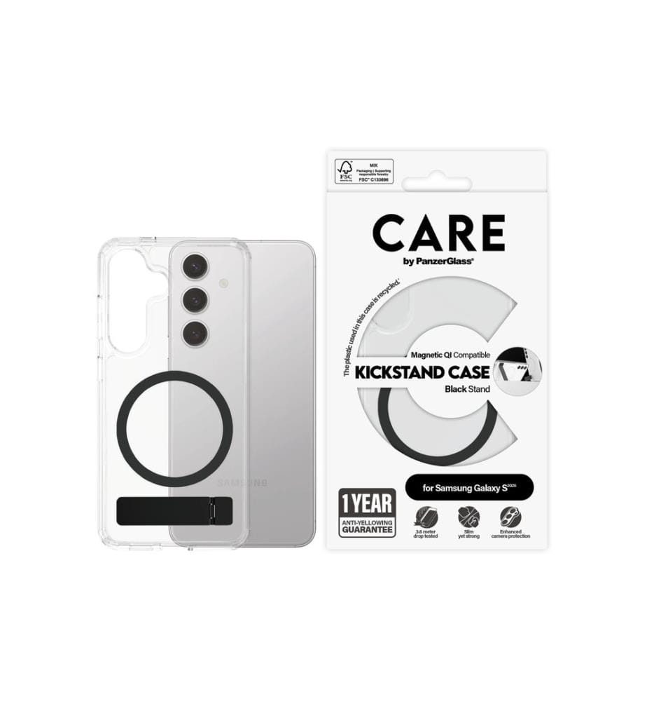 CARE - Back Cover Feature Kickstand Galaxy S25 Schwarz