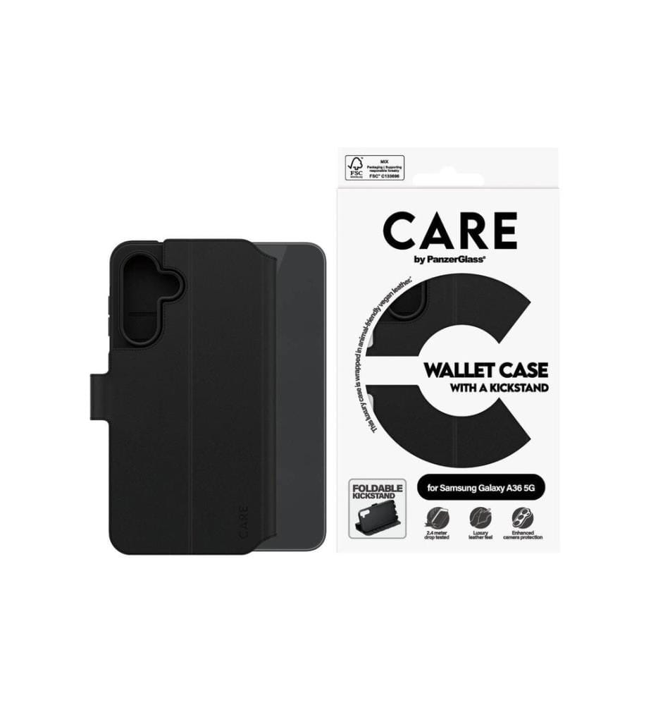 CARE - Coque arrière Wallet Case Kickstand Galaxy A36 5G Noir