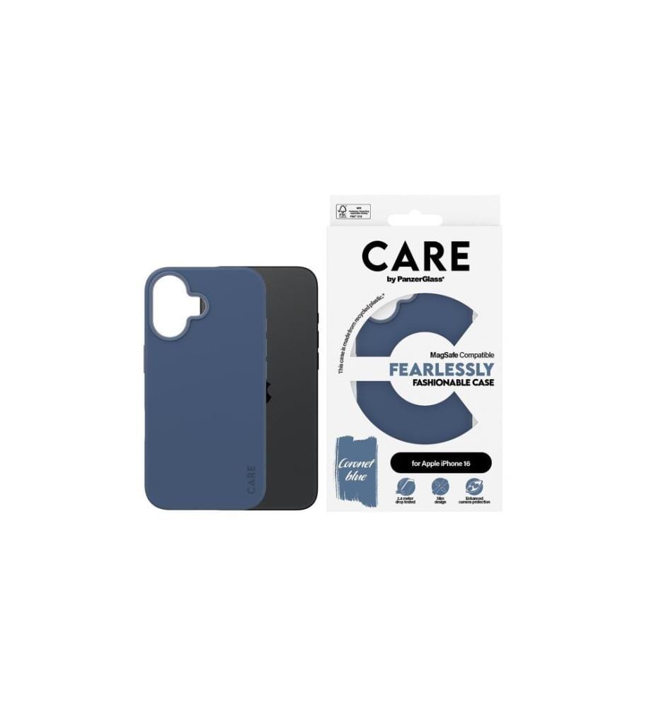 CARE - Coque arrière Fashion iPhone 16 Bleu
