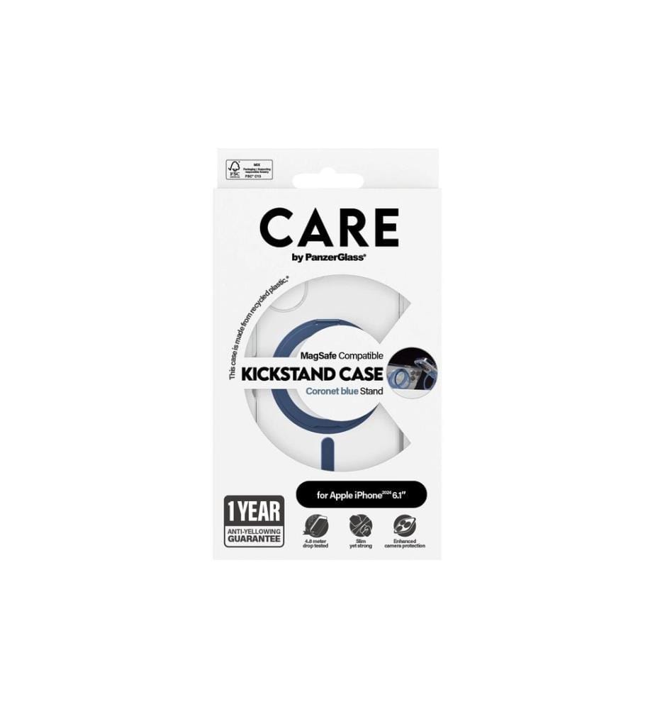 CARE - Coque arrière Feature Kickstand iPhone 16 Bleu