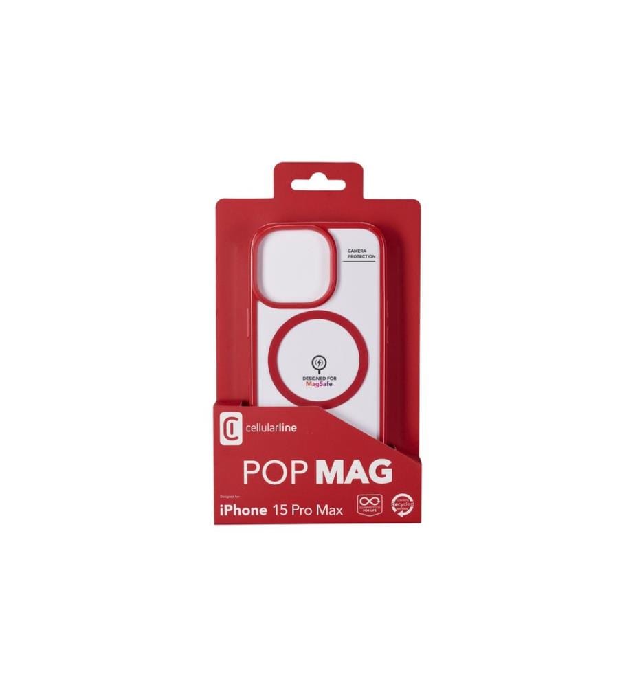 Cellular Line - Coque arrière Gloss Case iPhone 15 Pro Max Red