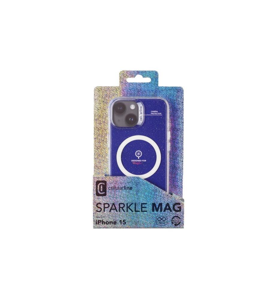 Cellular Line - Coque arrière Sparkle Case iPhone 15 Transparent