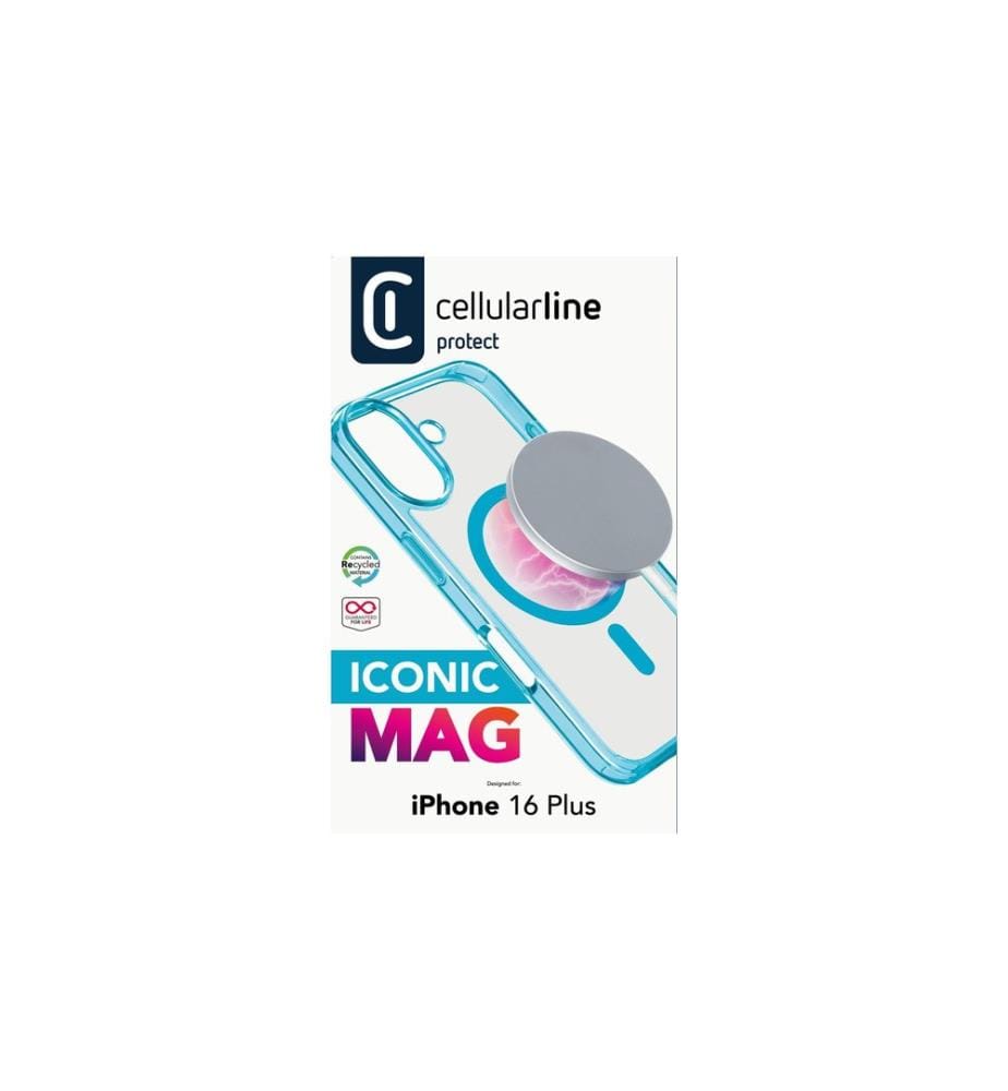 Cellular Line - Coque arrière Iconic iPhone 16 Plus Light Blue