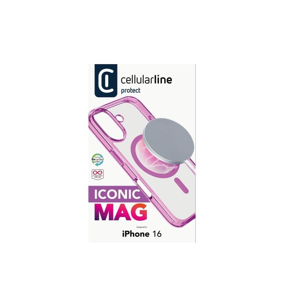 Cellular Line - Coque arrière Iconic iPhone 16 Pink