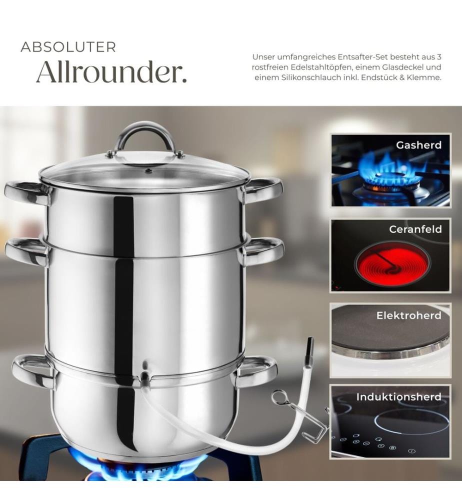 Extracteur de jus 15 L - argent