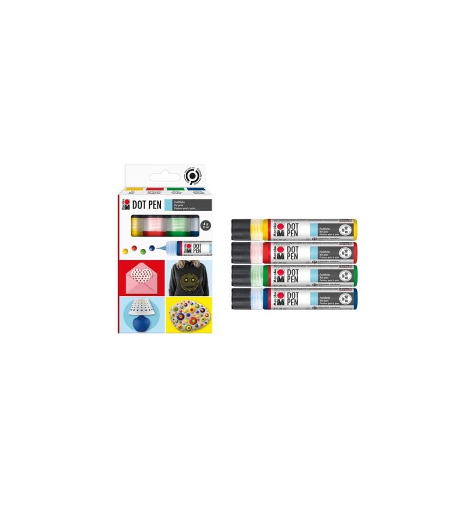MARABU - Peinture perle Set de stylos à pointe, 25 ml, 4 pièces