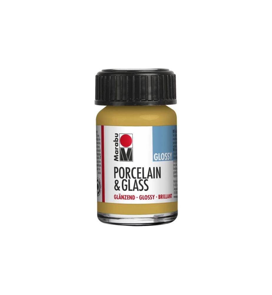MARABU - Peinture sur verre et porcelaine 784 Or métallique, 15 ml