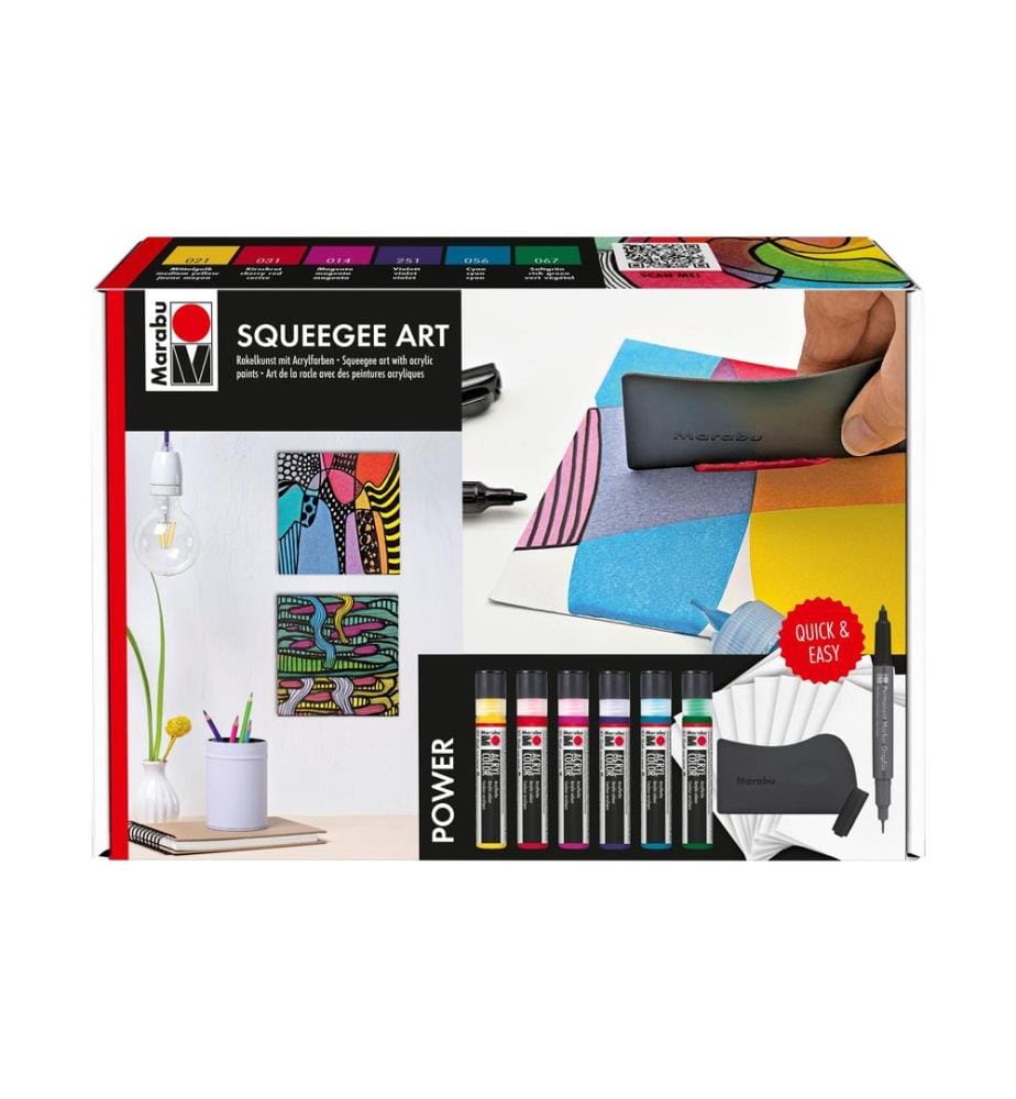 MARABU - Peinture acrylique Squeegee Art Acryl Set Power 6 x 25 ml