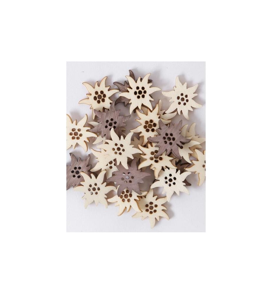 I AM CREATIVE - Streudeko Edelweiss 2 cm 24 Stück